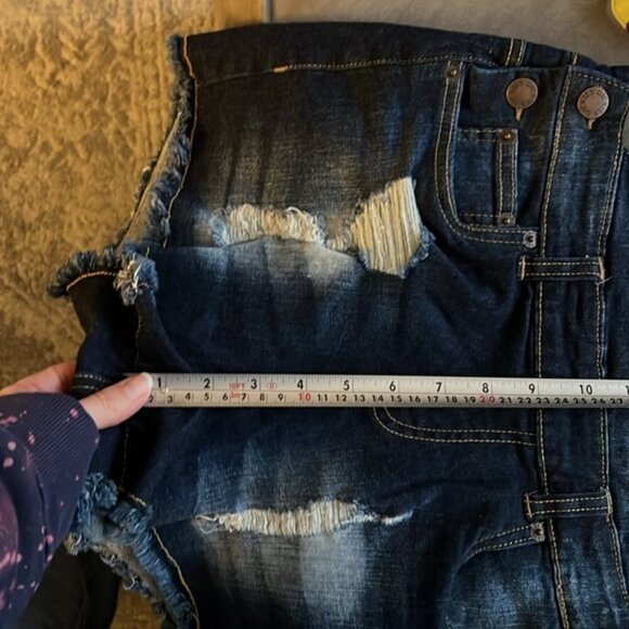 Dickies Distressed Raw Hem Bib Shortalls Sz S - Picture 15 of 15